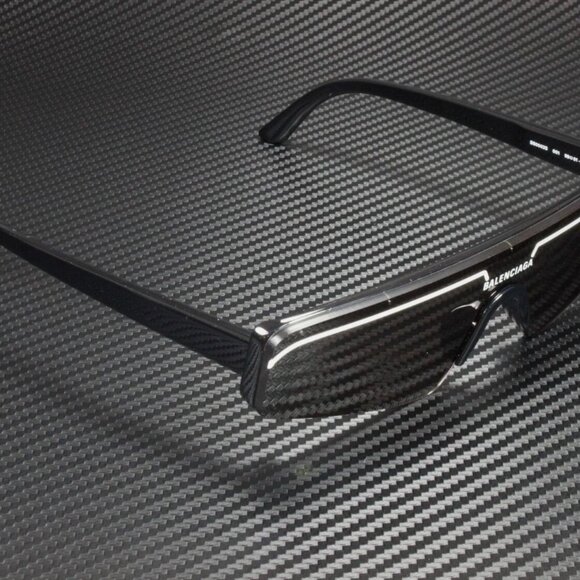 BALENCIAGA Rectangular Square Black Grey 99 mm Unisex Sunglasses - Picture 3 of 4
